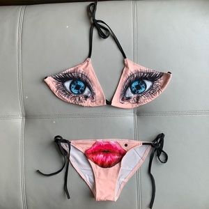 Sexy Face Funky Abstract Bikini